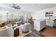 Open-concept living space with island, stainless appliances, and modern furnishings at 3554 Bluebird Ct, Atlanta, GA 30331