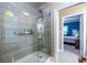 Bathroom boasting a modern glass shower and view of a bedroom at 3300 Pierce St, College Park, GA 30337