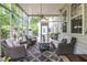 Beautiful sunroom with wicker furniture, large windows, and tranquil views of the garden at 3300 Pierce St, College Park, GA 30337