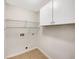 Functional laundry area with shelving and cabinetry at 5159 Round Table Dr, Ellenwood, GA 30294