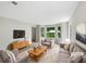 Bright living room featuring large windows, modern furniture, and neutral paint at 5159 Round Table Dr, Ellenwood, GA 30294