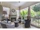 Comfortable porch features a fireplace, comfortable chairs, and soothing natural light at 15 Northwood Ne Ave, Atlanta, GA 30309