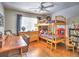 Bedroom showcasing a bunk bed, desk, and stylish decor with natural light at 1808 Jacksons Creek Dr, Marietta, GA 30068