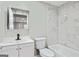 Contemporary bathroom featuring white marble tile in shower and modern sink at 2106 Singer Way, Lithonia, GA 30058
