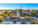 A dynamic aerial view of the city showcasing the residential complex in a vibrant urban setting at 3180 Mathieson Drive # 703, Atlanta, GA 30305