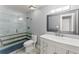 Beautiful bathroom with a glass shower, designer tile, and marble vanity at 4990 Turtle Rock Drive Dr, Marietta, GA 30066