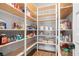 Well-organized pantry with ample shelving and storage space for food and kitchen essentials at 4445 Pebble Rock Dr, Cumming, GA 30041