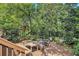 Brick patio with outdoor seating, dining and lush landscaping offers a serene backyard retreat at 1718 Ridgewood Ne Dr, Atlanta, GA 30307