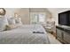 Comfortable bedroom with sloped ceilings, large windows, and soft neutral tones at 1718 Ridgewood Ne Dr, Atlanta, GA 30307