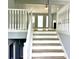 View of staircase with neutral color palette and railing at 203 Galway Ln, Hampton, GA 30228