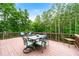 Entertain or relax on the deck with outdoor seating and scenic views of the surrounding greenery and blue skies at 510 Black Horse Cir, Canton, GA 30114