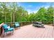 Relax on the private deck with comfortable chairs and table, overlooking the lush greenery and natural beauty of the surroundings at 510 Black Horse Cir, Canton, GA 30114