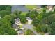 A neighborhood with mature trees and landscaping surrounding well-maintained homes and a lake at 5286 Wild Indigo Nw Way, Acworth, GA 30102