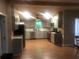 Modern kitchen with stainless steel appliances, light gray cabinets, and a subway tile backsplash at 4744 Chickasaw Se Way, Acworth, GA 30102