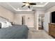 Main bedroom with carpet and view to kitchen at 508 Windy Ridge Ct, Canton, GA 30114