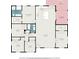 Detailed floor plan showcasing the layout of a home with three bedrooms, a kitchen, and deck at 3135 Bluebird Ln, Decatur, GA 30032