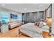 Spacious main bedroom with hardwood floors, custom closet and TV at 3914 Granger Dr, Atlanta, GA 30341