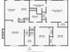 Detailed floor plan showcasing the layout of the living room, kitchen, bedrooms, and bathrooms at 5870 Shadewater Dr. Dr, Cumming, GA 30041