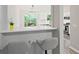 Bright kitchen bar area with modern appliances, white cabinets, and view of the back deck at 5870 Shadewater Dr. Dr, Cumming, GA 30041
