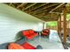 Outdoor patio with wicker furniture and orange cushions, perfect for relaxing at 5870 Shadewater Dr. Dr, Cumming, GA 30041