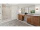 Elegant bathroom with dual vanities, a spacious walk-in shower, and modern fixtures at 4392 Windsor Oaks Cir, Marietta, GA 30066