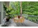 Outdoor deck featuring decorative metal table and chairs offering an inviting space for outdoor dining at 878 Treadstone Overlook, Suwanee, GA 30024