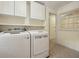 Clean laundry area with modern white appliances and ample cabinet space at 1151 Roxboro Ne Cv, Atlanta, GA 30324