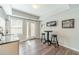 A bar area with seating and countertop space in a finished basement with a walk-out at 1461 Radstone Dr, Lawrenceville, GA 30044