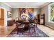 Spacious dining room with large table, accent rug, and unique, oversized wall art at 2837 N Hills Ne Dr, Atlanta, GA 30305