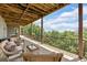Covered deck features comfortable seating and panoramic views, creating a cozy outdoor space at 52 Waterside Se Dr, Cartersville, GA 30121