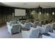 Private theater room with comfortable seating, a large screen, and professional audio-visual setup at 711 Cosmopolitan Dr # 413, Atlanta, GA 30324