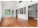Spacious living room with vaulted ceilings and tons of natural light from the many windows at 2697 N Thompson Ne Rd, Atlanta, GA 30319