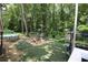 Spacious backyard with a play structure, trampoline, and artificial grass, ideal for Gathering fun at 3227 Due West Rd, Dallas, GA 30157