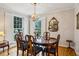 Dining room featuring a chandelier, large windows, and a polished wood table set for a meal at 747 Channing Nw Dr, Atlanta, GA 30318