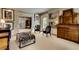 Elegant living room with neutral carpet, decorative furniture, and curated artwork at 1676 Grove Park Way, Decatur, GA 30033