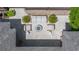 Aerial view of a cozy patio featuring a fire pit and comfortable outdoor seating at 175 Centennial Trce, Roswell, GA 30076