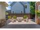 Charming outdoor patio with stone flooring, stylish seating, and a dark wood privacy fence at 175 Centennial Trce, Roswell, GA 30076