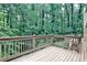 Inviting wooden deck with brown railings, offering scenic views of the surrounding greenery at 2528 Chimney Springs Dr, Marietta, GA 30062
