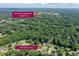 Aerial view showing the property's proximity to Downtown Alpharetta in a quiet neighborhood at 4016 Dover Ave, Alpharetta, GA 30009