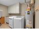 Laundry room with washer, dryer, cabinetry, and water heater at 3656 Ebenezer Rd, Marietta, GA 30066