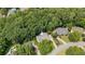 Aerial view of property showcasing lush greenery, mature trees, and a well-manicured lawn at 7235 Compton Cir, Cumming, GA 30040