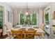 Dining room with a view of the trees, decorative lighting and seating for six at 7235 Compton Cir, Cumming, GA 30040