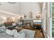 Comfortable living room with a stone fireplace, large windows and natural light, and stylish decor at 7235 Compton Cir, Cumming, GA 30040