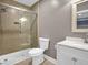 Bathroom features a tiled walk-in shower with a glass door and a marble vanity at 4000 Mcpherson Drive Dr, Acworth, GA 30101