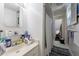 Functional bathroom with a vanity, mirror, and adjacent shower, providing practicality and style at 2260 Peachtree Nw Rd # B4, Atlanta, GA 30309