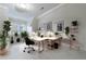 Well-lit home office with a large desk, neutral palette, and many plants at 2883 Thurleston Ln, Duluth, GA 30097
