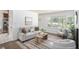 Bright living room features a neutral color palette, hardwood floors and a large window at 3390 Kenland Se Rd, Smyrna, GA 30082