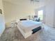 Spacious main bedroom with modern bed and a separate work space at 1975 Nocturne Dr # 2206, Alpharetta, GA 30009