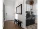 Well-organized laundry room with modern washer and dryer units, folding table, and ample storage at 4559 Paradise Shoals Se Rd, Atlanta, GA 30339
