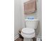 Close up of modern toilet and neutral colored walls and wood flooring at 263 Jefferson Ave, Canton, GA 30114
